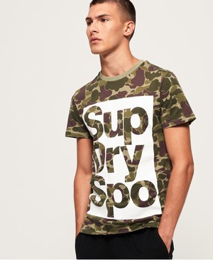 Superdry Combat Boxer Férfi Pólók Camo/Narancssárga | KWMTV8046